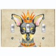 thumbnail image 1 of Metal Light Switch Plate Cover Cute Chihuahua Queen Crown Outfit Beige DOG019, 1 of 13