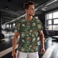 thumbnail image 3 of Wukai Red Leaves Print Men's Short-Sleeved Mesh T-Shirt,Quick-Dry Short Sleeve Workout T-Shirt-X-Large, 3 of 8