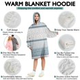 thumbnail image 5 of Wearable Oversized Blanket,Blue Geometric Striped Pattern Wearable Blanket Hoodie for Adults,Cozy Hooded Blankets with Super Pockets,Super Warm Fuzzy Pullover for Women & Men, 5 of 6