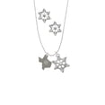 thumbnail image 2 of Delight Jewelry Stainless Steel Custom Engraved Texas - Silver tone Snowflake Charm Necklace and Stud Earrings, 2 of 4