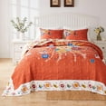 thumbnail image 3 of Barefoot Bungalow Topanga Boho Folk Art Quilted Bedspread Set, Reversible, 3-Piece Jumbo Queen, 3 of 6
