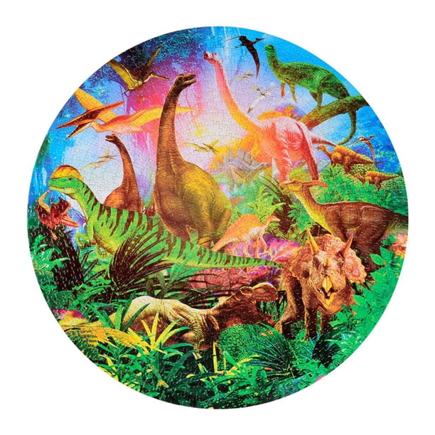Rompecabezas De Cartón Colorido Redondo Geométrico Photopuzzle Adulto Niños Juguete Educativo Rompecabezas Ocean Dream/Dinosaur World 1000 Unids/Set Noticed FN003367-00