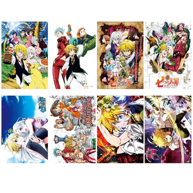 Póster Sevens Deadly Sins Anime Art 42 x 29 cm (8 unidades)