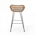 thumbnail image 5 of Outdoor Wicker Bar Stools, Set of 2 Modern Slate Gray Faux Rattan for Backyard Bistro Bar | Fabric | Solid Back, 5 of 14