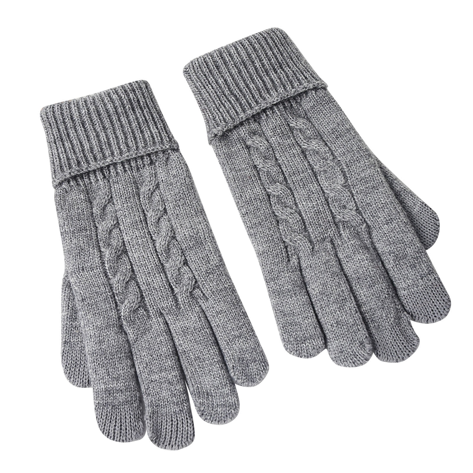 Time and Tru Women's Tech Touch Lined Rib Gloves, Knit, One Size