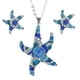 thumbnail image 1 of Juego de aretes y cadena con dije con forma de Estrella de mar, plata mexicana ley .925, azul, 1 of 5