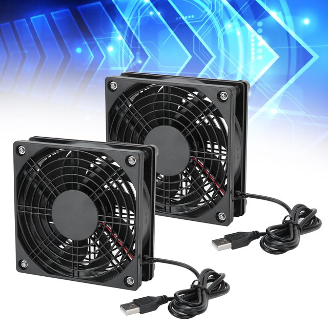 Enfriador de PC de Alimentación Múltiple de Ultra Silencio, Ventilador de Caja de Computadora de 2 piezas, para enrutadores, Módem de TV de CompuTADORA