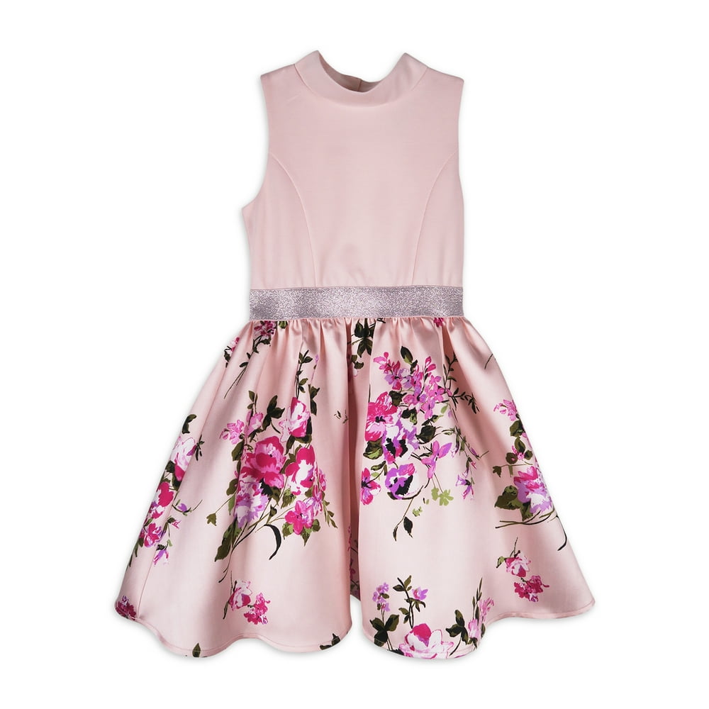 Lilt Dress Lilt Girls Jewel Waist Rose Floral Sleeveless Dress, Sizes