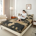 thumbnail image 4 of Feelyou Brown Bear Wildlife Bed Sheets for Adult, Wooden Ladge Cabin King Sheets, Jungle Mountain Sheet Set, Breathable Home Decor, 4pcs, 4 of 7