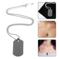 thumbnail image 4 of SHISUYAN Military Dog Tag Necklace with Titanium Steel Pendant and Chain 1 Set Silver, 4 of 8