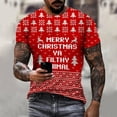 thumbnail image 3 of Camiseta de hombre Feliz Navidad alfabeto Santa 3d impreso manga corta cuello redondo pulóver ropa de hombre de gran tamaño camisetas de dibujos animados, 3 of 4