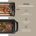 thumbnail image 2 of ChefWave Sosaku Parrilla interior sin humo Platos extraíbles Parrilla eléctrica coreana antiadherente para interior con tecnología infrarroja - Juego de kebab, cesta para papas fritas y jaula para pes, 2 of 5