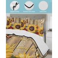 thumbnail image 4 of Quilts Twin XL Size, Sunflower Brown Wooden Soft Comforter Bedding Set for Bed, Vintage Flowers Butterfly Lightweight Quilted Bedspread with Pillow Cover(2 Pieces) for All Season, 68x98 Inch, 4 of 6