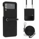 thumbnail image 1 of Case Compatible With Samsung Galaxy Z Flip 4, Hard PC Frame + PU Leather Shockproof Cover With Crossbody Lanyard, 1 of 5