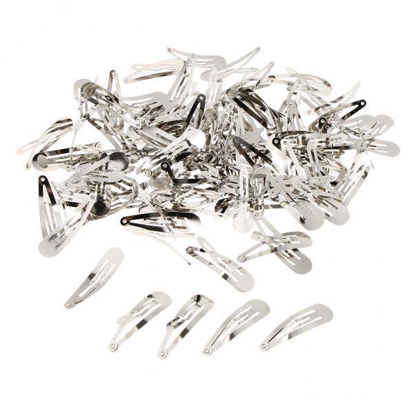 2x 100 piezas de aleación de plata de 50 mm pasadores de punta a para niñas lazo para el cabello manualidades para bricolaje Yuyangstore Pinzas para el cabello a presión de bricolaje