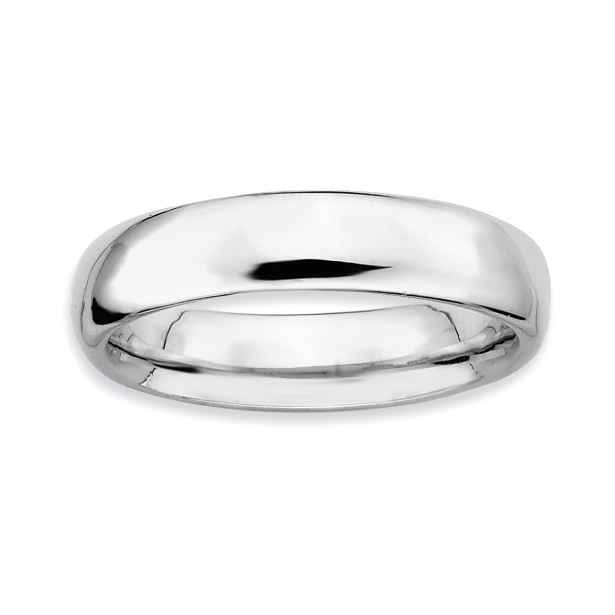 Sterling Silver Stackable Expressions Rhodium Ring ユニセックス-