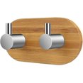 thumbnail image 1 of Gancho adhesivo, ganchos de pared para baño, toallero, cocina, dormitorio, bambú y acero inoxidable, 1 of 5