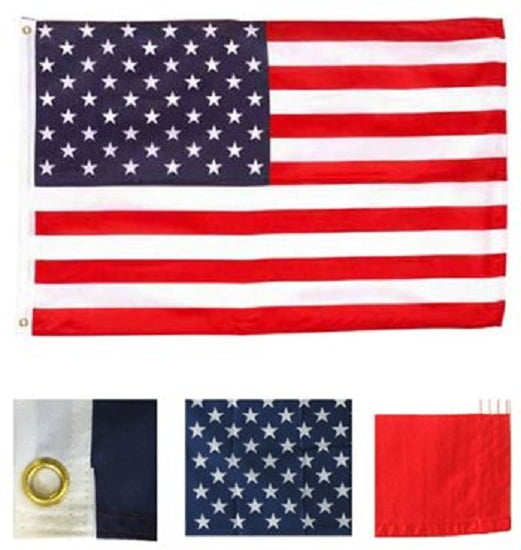 *USA MADE HEAVY DUTY 3x5 US AMERICA EMBROIDERED/&SEWN 600D 2PLY//SIDED FLAG BANNER