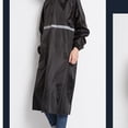 thumbnail image 4 of Long Rain Coat Thickened Reflective Raincoat Reusable Poncho Waterproof Stylish Long Rain Jacket for Outdoor Black L, 4 of 5
