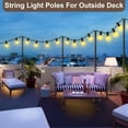 thumbnail image 6 of 6 Pack 10FT String Light Poles for Outdoor,Metal Lights Hanging Pole Outside with Fork,Light Stand for Patio, Pergola, Garden, Backyard, Yard, Camping Party, 6 of 7