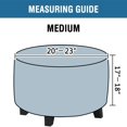thumbnail image 5 of Enova Home Round Ottoman Slipcovers Footstool Protector Covers Storage Stool Ottoman Covers Stretch with Elastic Bottom (Denim Blue), 5 of 5