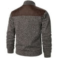 thumbnail image 4 of safuny Men's Classic Cardigan Sweaters Stand Collar Slim Casual Knitted Sweater long sleeve zipper Brown S, 4 of 4