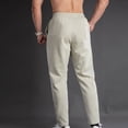 thumbnail image 4 of RKSTN Men's Fashion Solid Color Drawstring Elastic Waist All-Match Sports Outdoor Pocket Tooling Trousers Trousers Apricot L, 4 of 9