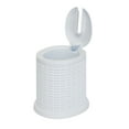 thumbnail image 3 of Bath Bliss Self Closing Lid Toilet Brush with Rim Scrubber in Sailor Knot Design, White, 3 of 10