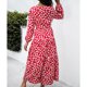 thumbnail image 4 of Vestido largo con lazo en la cintura y manga larga, vestido largo con escote en V, vestido largo con cuello en V y manga larga, vestido largo con estampado floral y manga larga, mayor durabilidad, 4 of 6