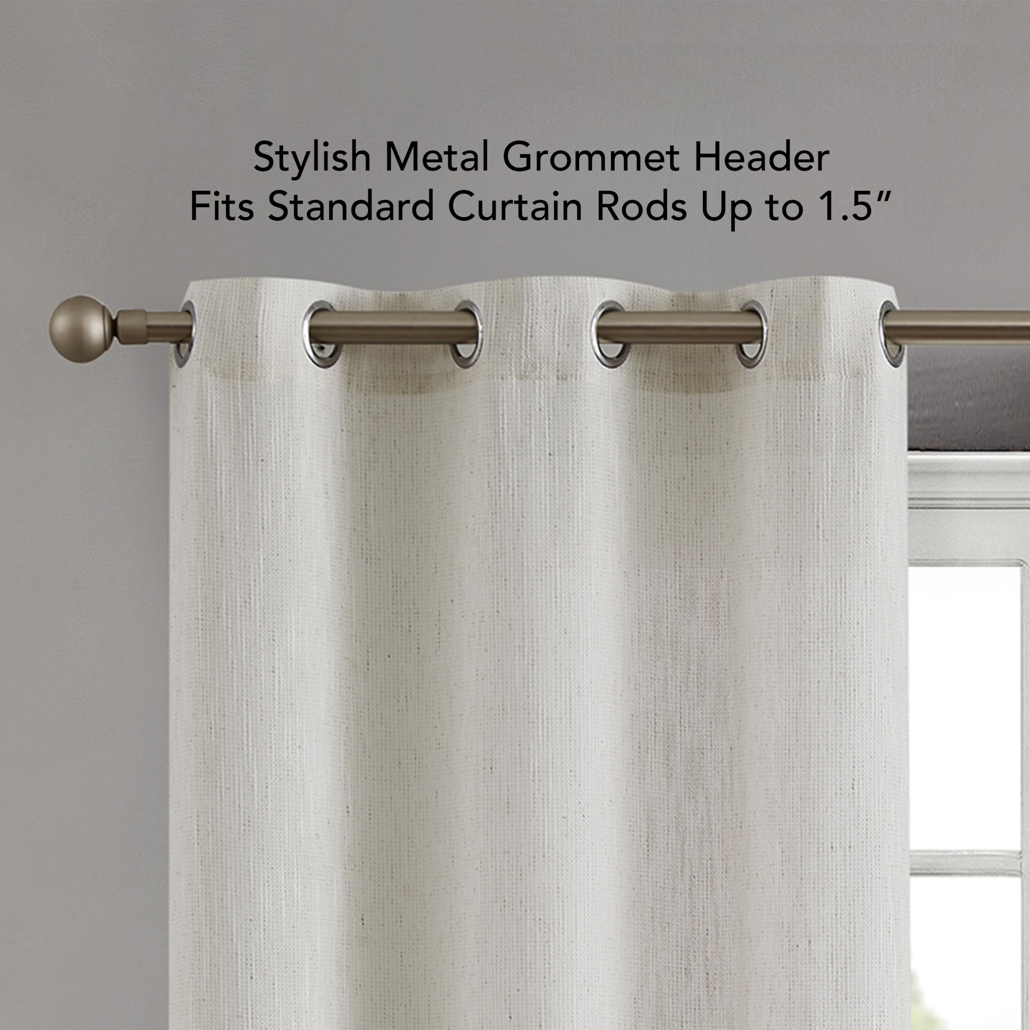 Creative Home Ideas Contemporary, Modern Grommet Light Filtering Curtain Panel, 38 in x 96 in (2 Panels)