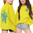 thumbnail image 2 of LUOGENLI Hoodies Sweatshirt Girls Hoodies Size 5 Girls' Fashion Casual Printed Long Sleeved Hoodie Top Hoodies for Girls 10-12 Baggy Girls Hoodies Size 5 Yellow 7-8 Years, 2 of 7