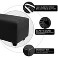thumbnail image 5 of REGALWOVEN High Stretch Ottoman Cover with Elastic Bottom, Soft Slipcover Jacquard Fabric  Storage Stool Cover Furniture Covers Black X-Large, 5 of 8