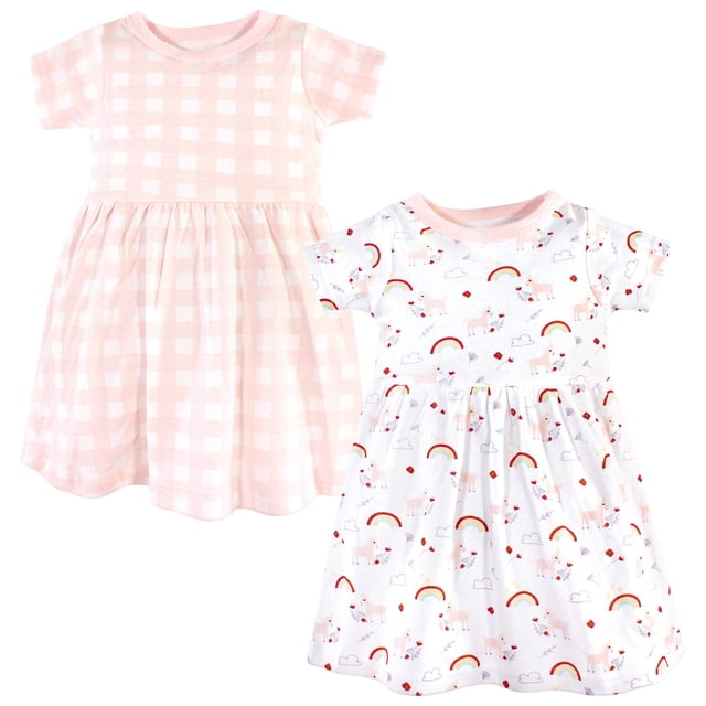 Luvable Friends Vestido De Algodón Para Bebé Niña Unicornio 0-3 Meses