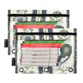 thumbnail image 2 of Dailycode 2 Pack Pencil Pouch for 3 Ring Binder Smooth Zipper Folders with Pockets Clear Window Pencil Case, Traditional Striped with Flower Motifs, 2 of 6