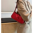 thumbnail image 2 of Bolso de hombro Amszke Y2K Trendy Bow Red Leather para mujer, 2 of 7