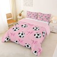 thumbnail image 2 of Manfei Cute Ribbon Bowtie Full Size Comforter Sets,American Soccer Bedding Comforter Set,Pink Reversible,3pcs,1 Comforter and 2 Pillowcases, 2 of 7