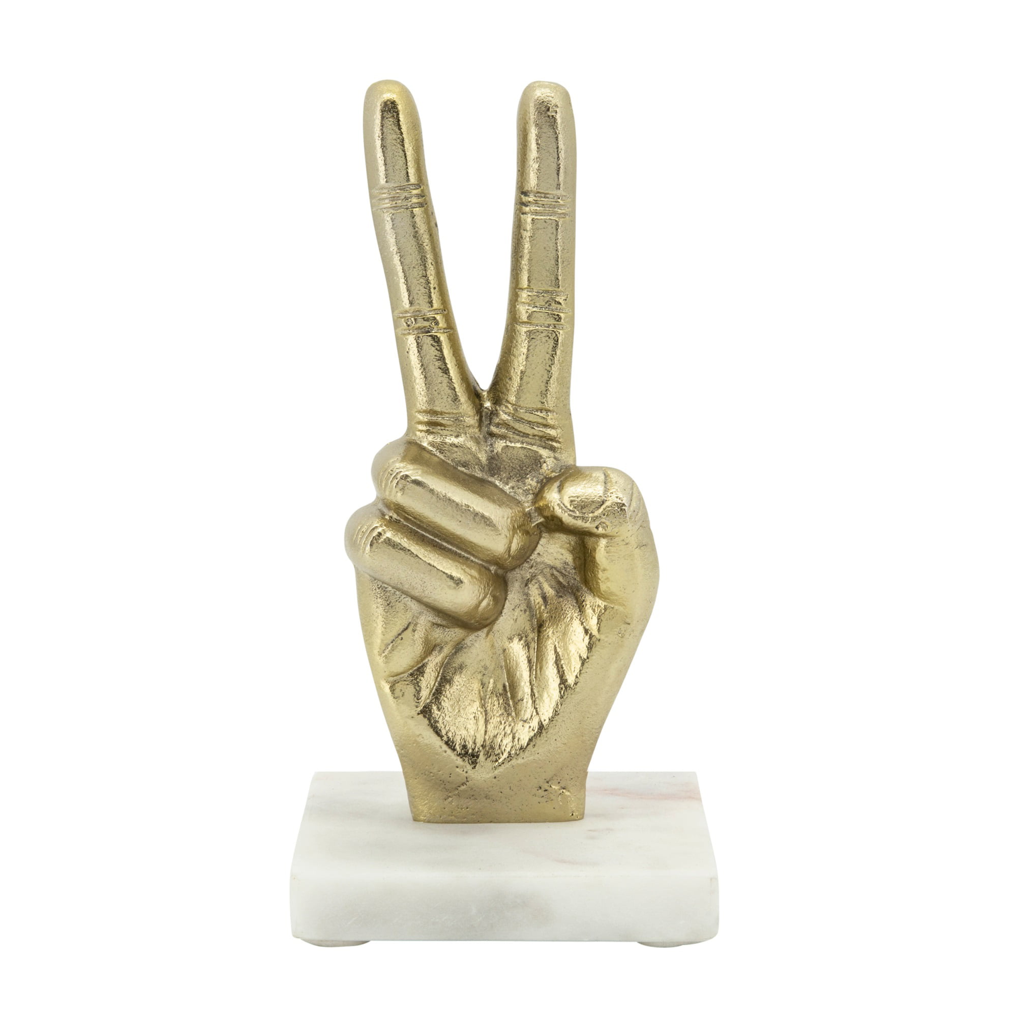 Silver Peace Sign Victory Jewellery Stand Hand Gesture Sculpture Ornament 
