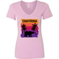 thumbnail image 3 of Inktastic California Sunset Vacation Beach Women's V-Neck T-Shirt, 3 of 5
