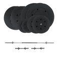 thumbnail image 1 of HAJEX Standard Weight Plates Set 110 LB with 5ft Barbell, 1 of 12