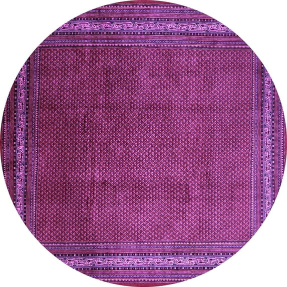 Ahgly Company Indoor Round Persian Purple Traditional Area Rugs, 7' Round