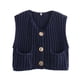 thumbnail image 3 of HH TRAF Mujeres Vintage Tops de punto Sin mangas Bolsillo decorado Chaleco casual de un solo pecho Top 2024 Chaleco corto sólido para mujer, 3 of 5