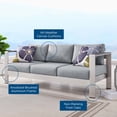 thumbnail image 5 of Lounge Sofa, Aluminum, Metal, Steel, Silver Grey Gray, Modern Contemporary Urban Design, Outdoor Patio Balcony Cafe Bistro Garden Furniture Hotel Hospitality, 5 of 10