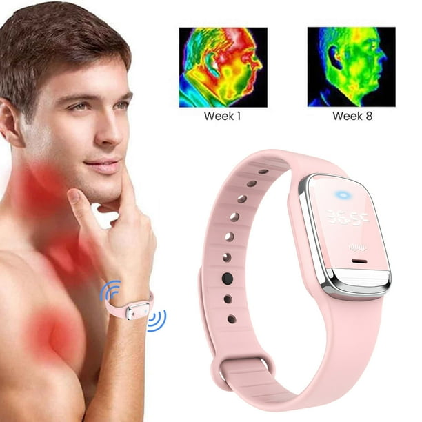 Pulsera de actividad física con ultrasonido, pulsera deportiva estilizada con reloj y monitor de temperatura, recargable por USB.