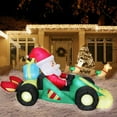 thumbnail image 3 of 8FT giant Christmas Inflatable Santa Claus Driving Formula car racing Car with Build-in LED Lights, Blow up Christmas Inflatable Outdoor Decorations Large Party Yard Decoration, 3 of 7