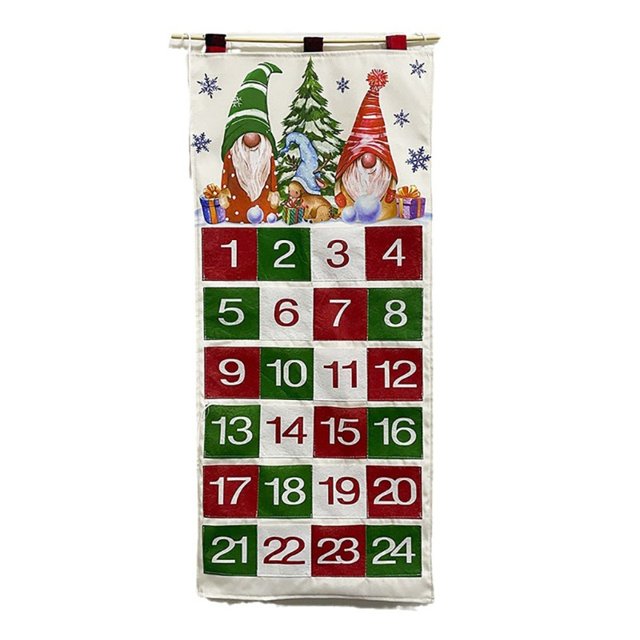 IOR Calendario De Adviento De Navidad Con 24 Bolsillos 24 Días Cuenta Atrás