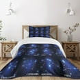 thumbnail image 3 of Ambesonne Constellation Quilted Bedspread Set 2 Pcs, Zodiac Sign Set, Twin Size, Dark Blue Blue White, 3 of 6