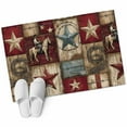 thumbnail image 6 of Texas Star Vintage Bathroom Rug Washable 2x3 Entryway Rug Non Slip Country Star Western Cowboy Front Door Mat Low Pile Indoor Doormat Throw Floor Carpet for Kitchen Bedroom Entrance, 6 of 8