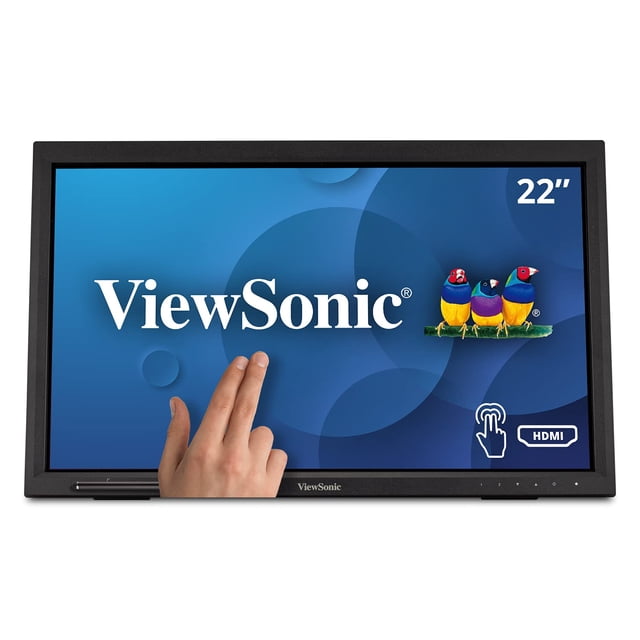 ViewSonic TD2223 Pantalla táctil multiir IR de 22 pulgadas, 1080p, 10 puntos, con HDMI, VGA, DVI y concentrador USB para el cuidado de los ojos (renovado)