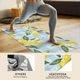 thumbnail image 4 of Yellow Lemon Fruit Flowers BlueWhite Pattern Hot Yoga Mat Towel Non Slip for Hot Yoga - Quick-Drying Yoga Mat Cover with 4 Corner Pockets with Travel Bag - Hot Yoga Towel Non Slip 70"x26", 4 of 6