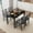 Black Marble Top-Grey Frame, variant on Alpha Joy Farmhouse Dining Table Set for 4 Solid Wood Kitchen Chairs and Table Set, Walnut & White